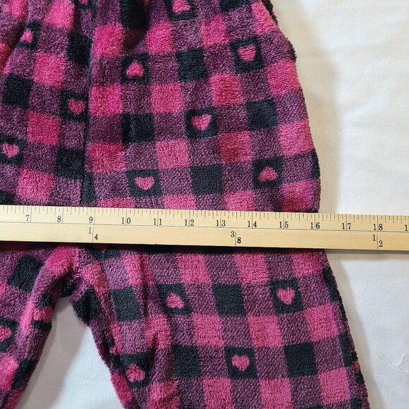 Emma & Elsa Red Plaid Fleece Pajama Pants 10-12 | Cozy Kids Hearts Sleepwear - Picture 5 of 6